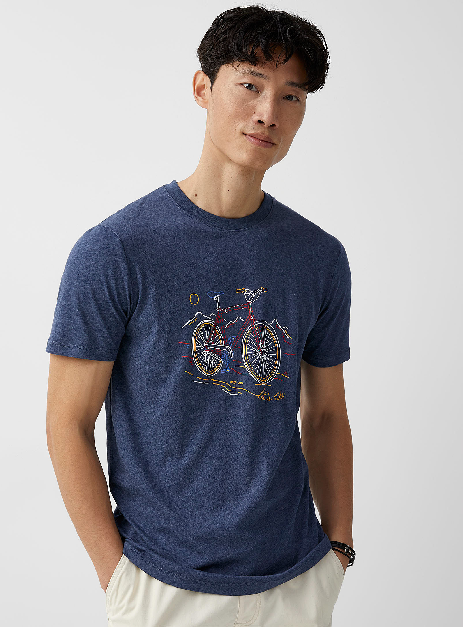 Le 31 Bike T-shirt In Marine Blue