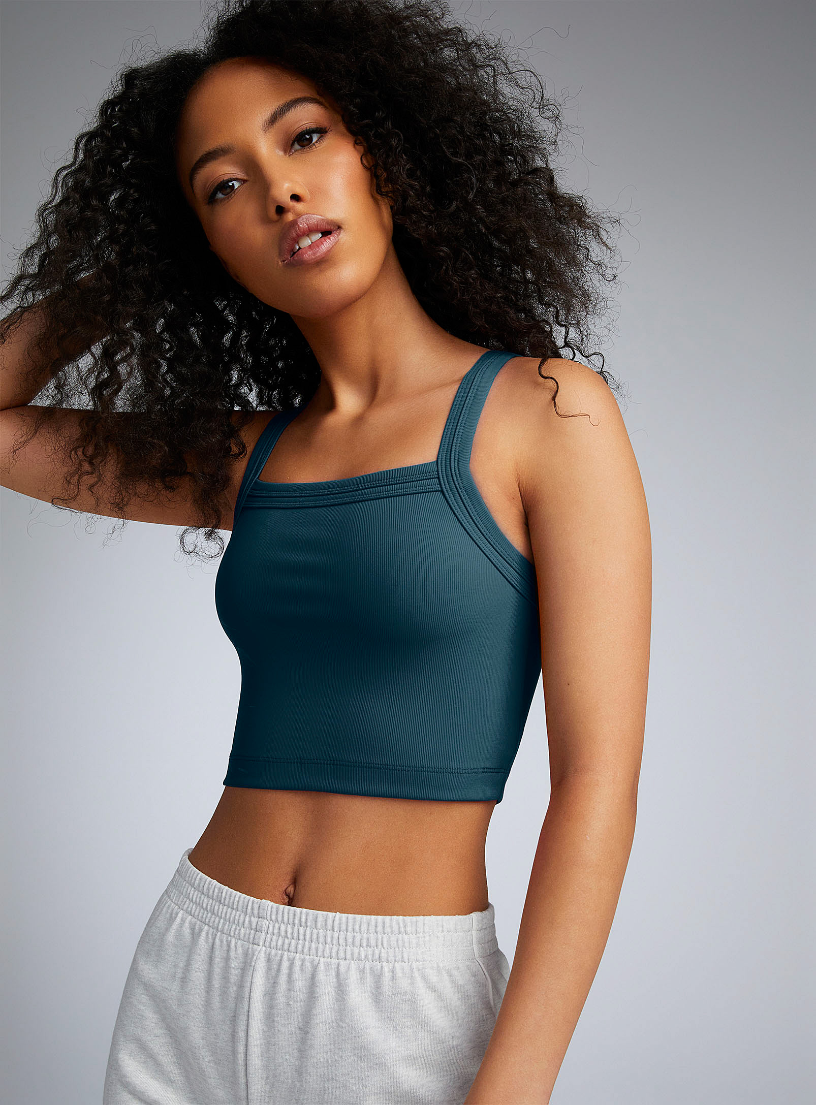 MABLE Scalloped Edge Ribbed Knit Cami