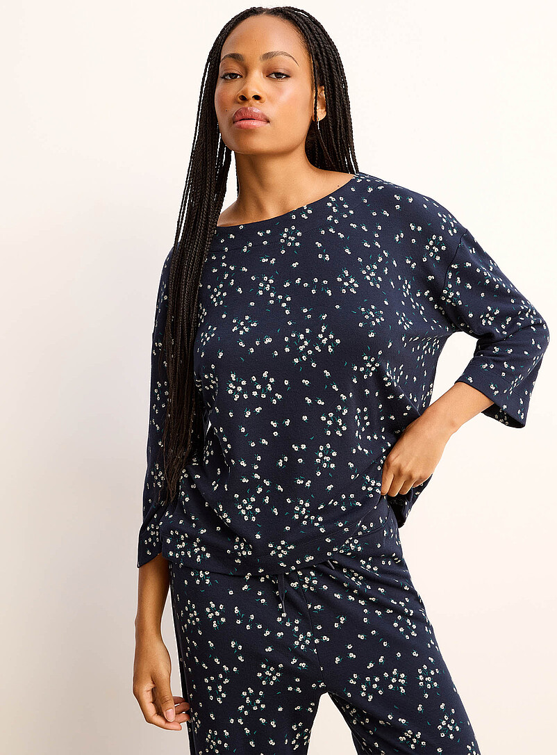 Soft and fluid boat-neck T-shirt product image (primary)