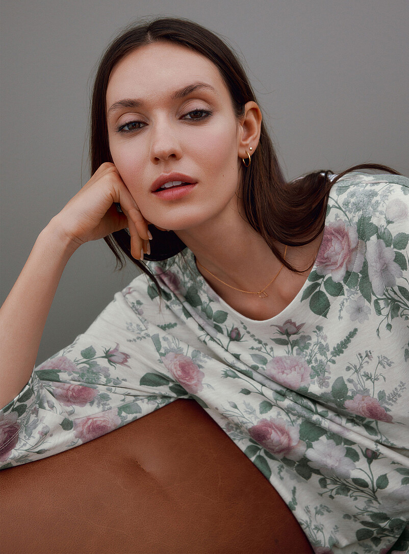 Soft And Fluid Boat-Neck T-Shirt