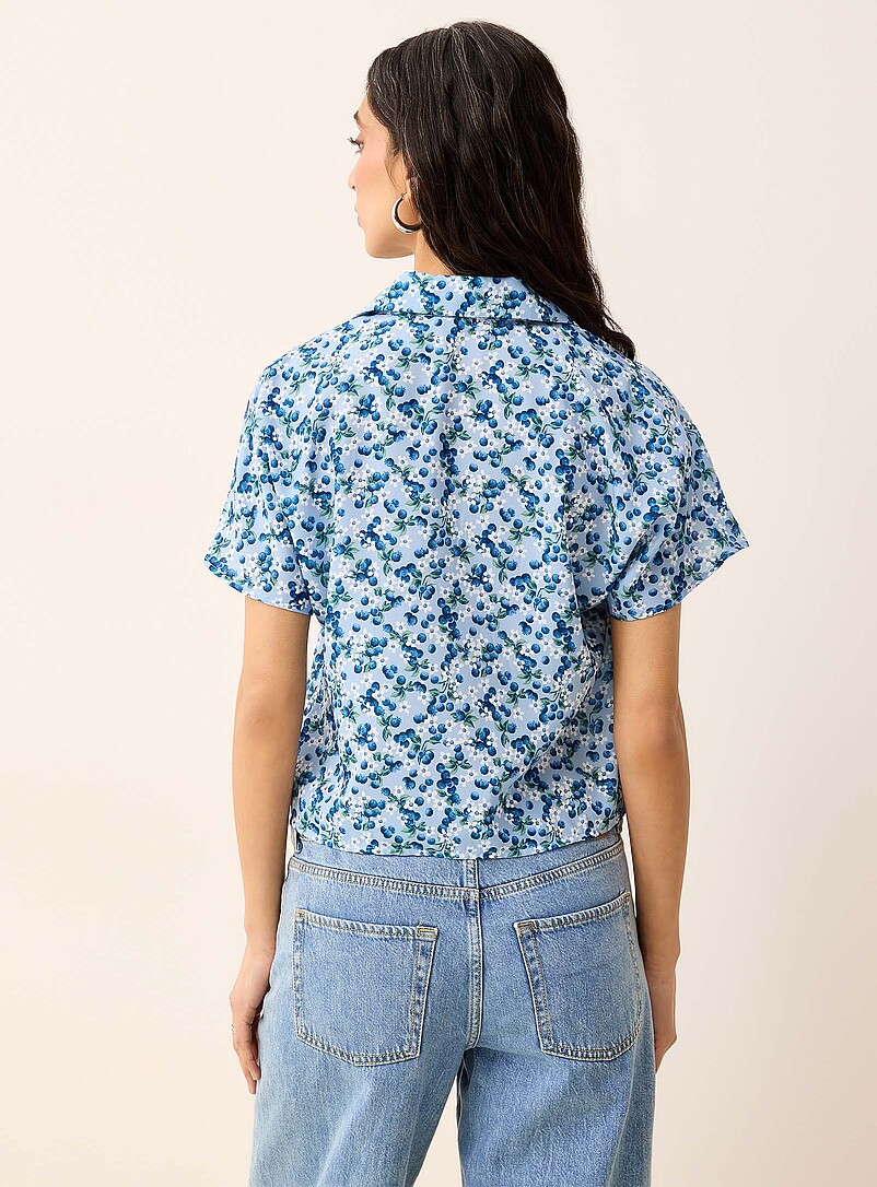 Notched collar boxy-fit blouse product image 2
