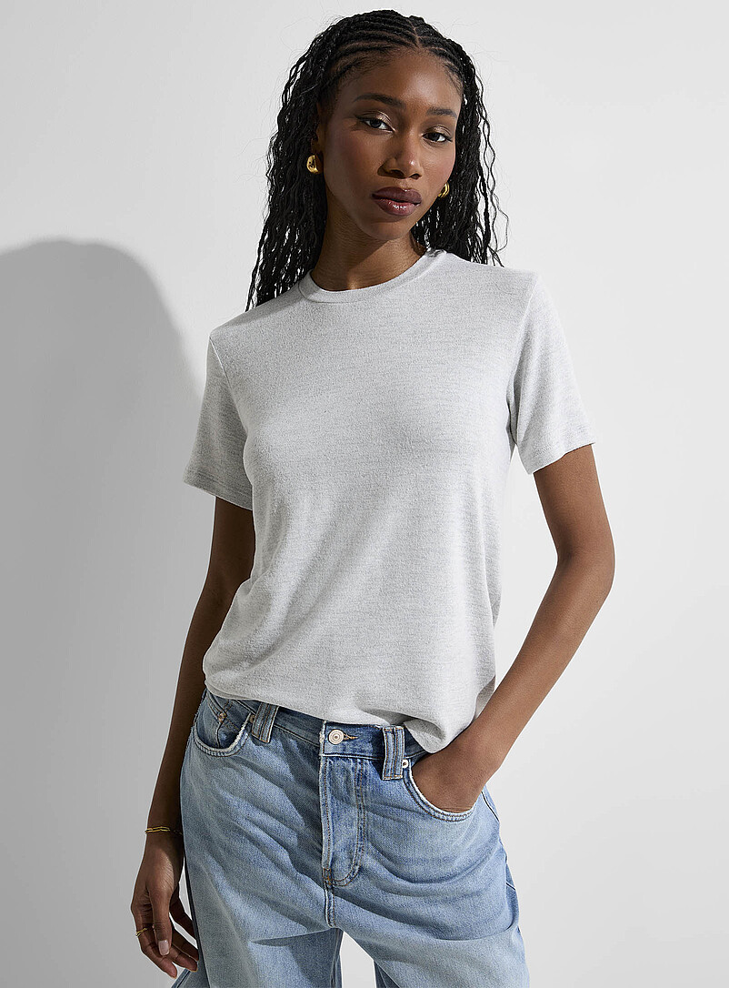 Short-sleeve supple knit T-shirt product image (primary)