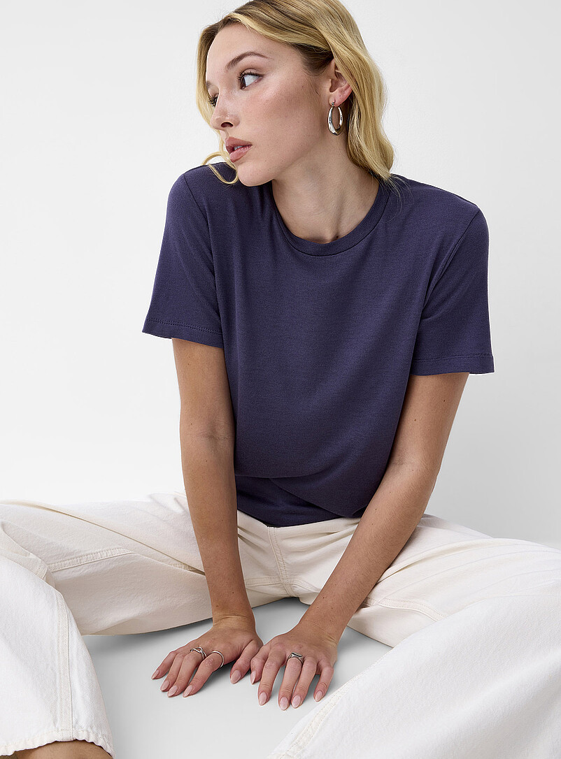 Short-Sleeve Supple Knit T-Shirt