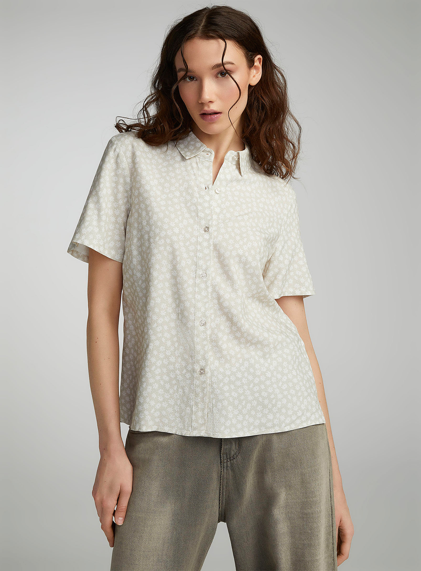 Twik Printed Fluid Shirt In Patterned White
