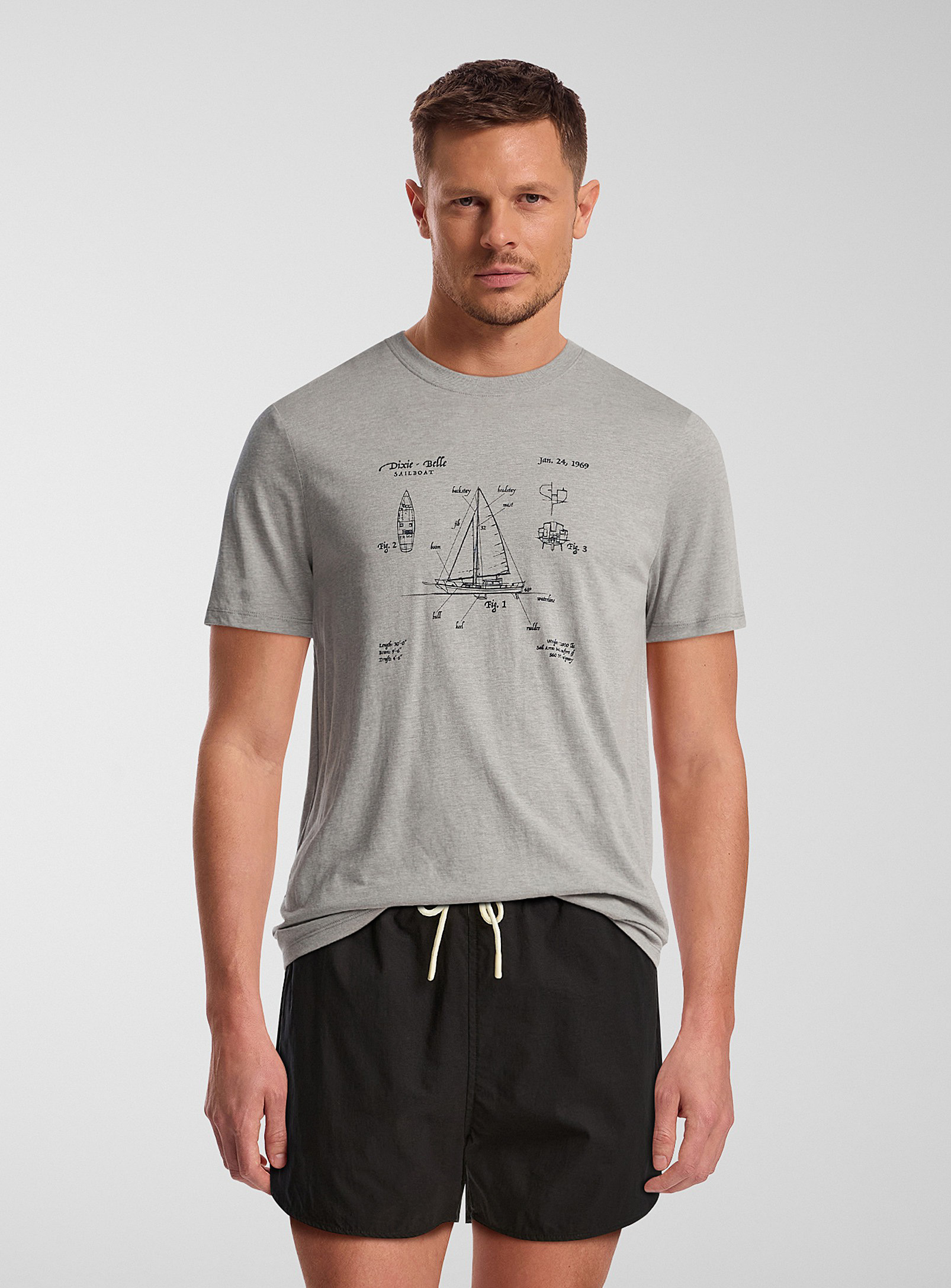 Le 31 Nautical Club T-shirt Standard Fit In Grey