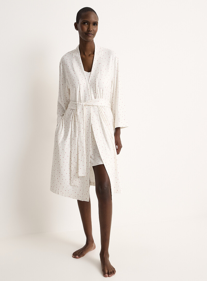 Velvety Captivating Print Robe