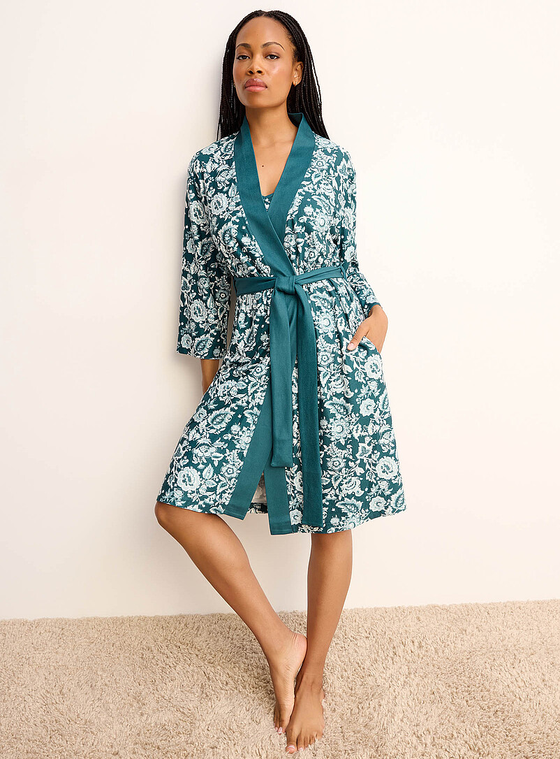 Velvety Captivating Print Robe