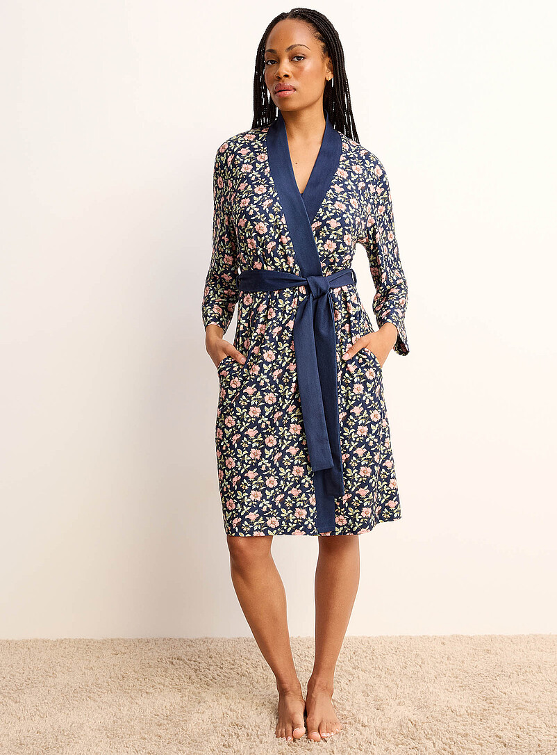 Velvety Captivating Print Robe