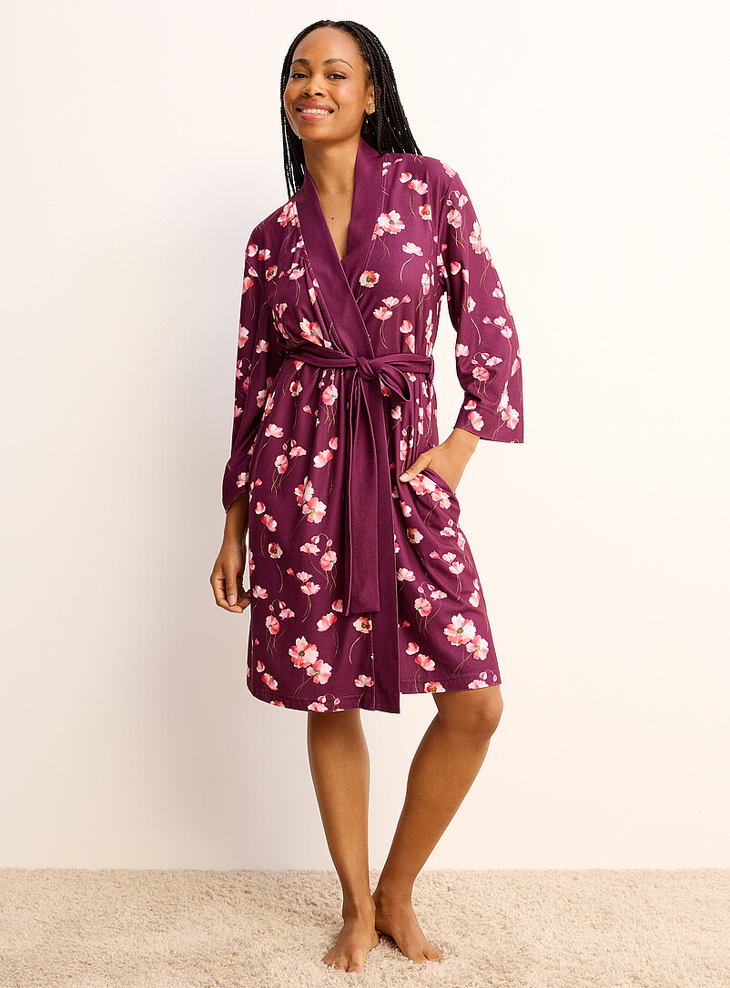 Velvety Captivating Print Robe