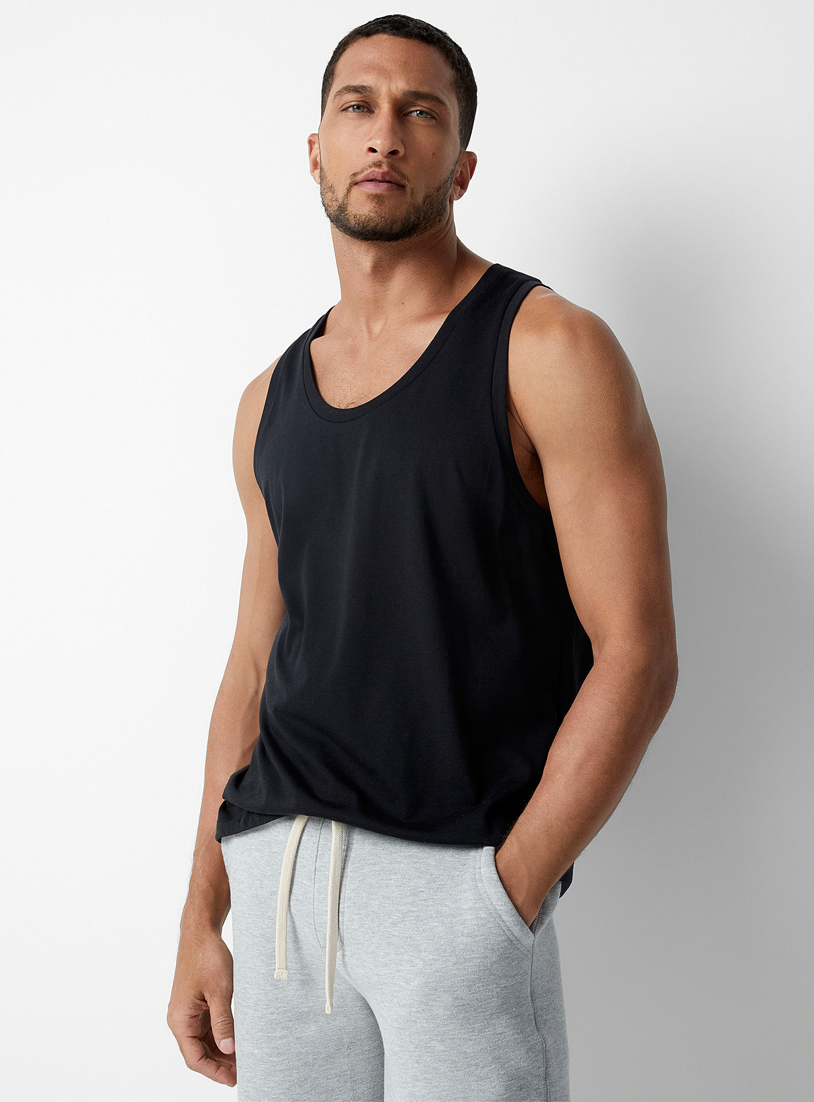 Le 31 Eco-friendly Jersey Tank Comfort Fit In Black