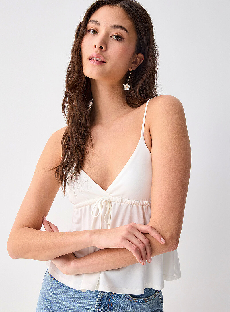 Adjustable tie-front babydoll cami product image 3