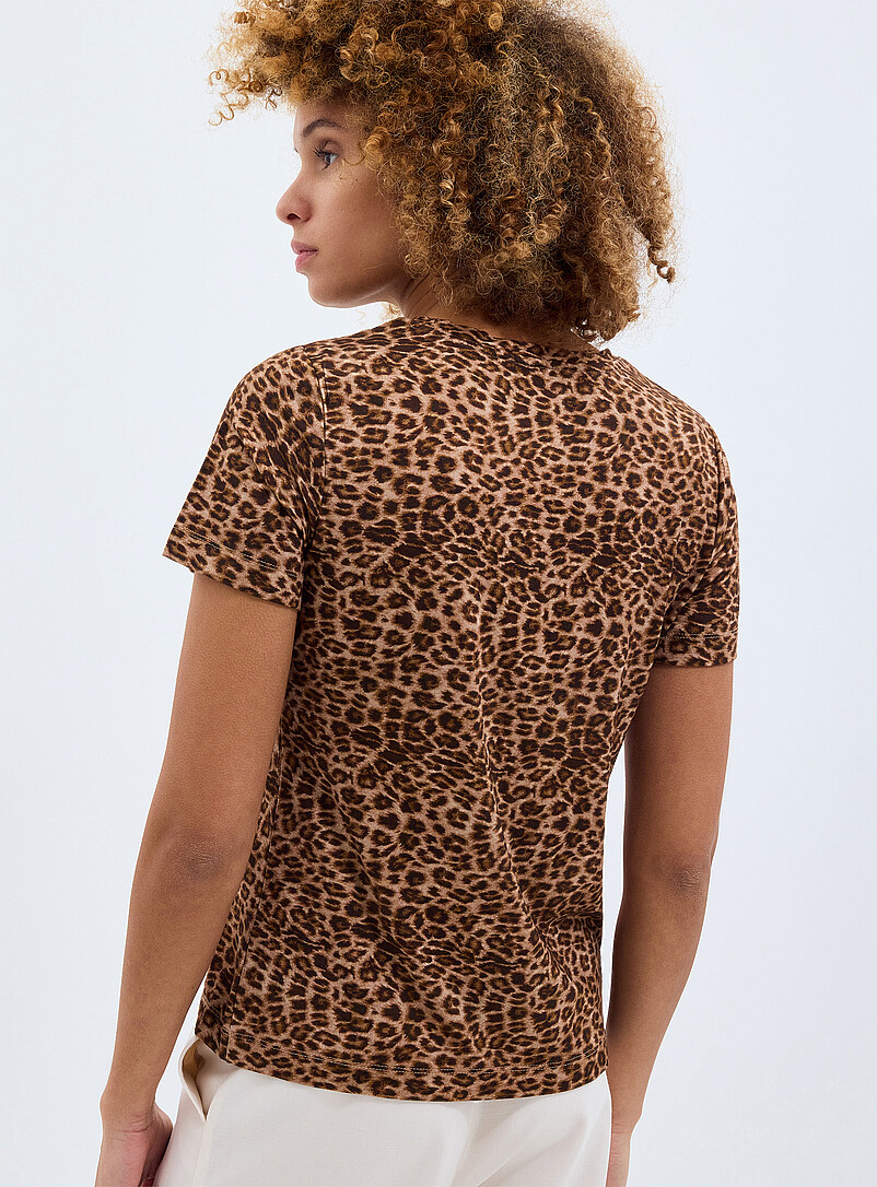 Patterned flowy crew-neck T-shirt product image 2