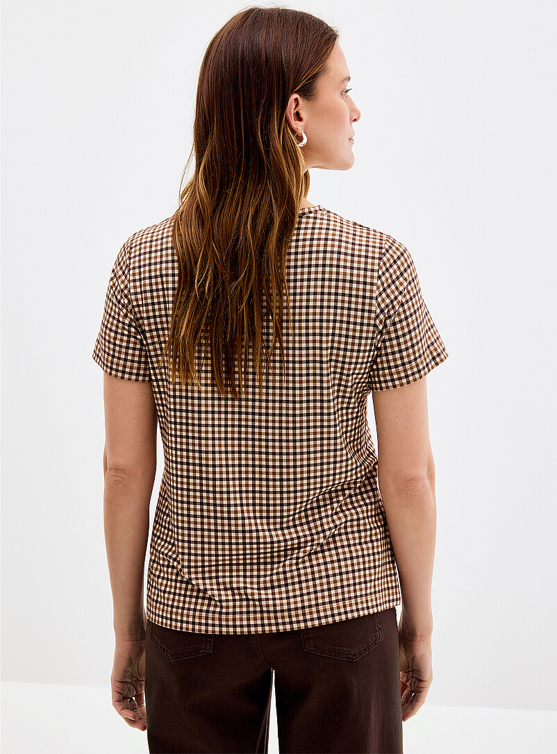 Patterned flowy crew-neck T-shirt product image 2
