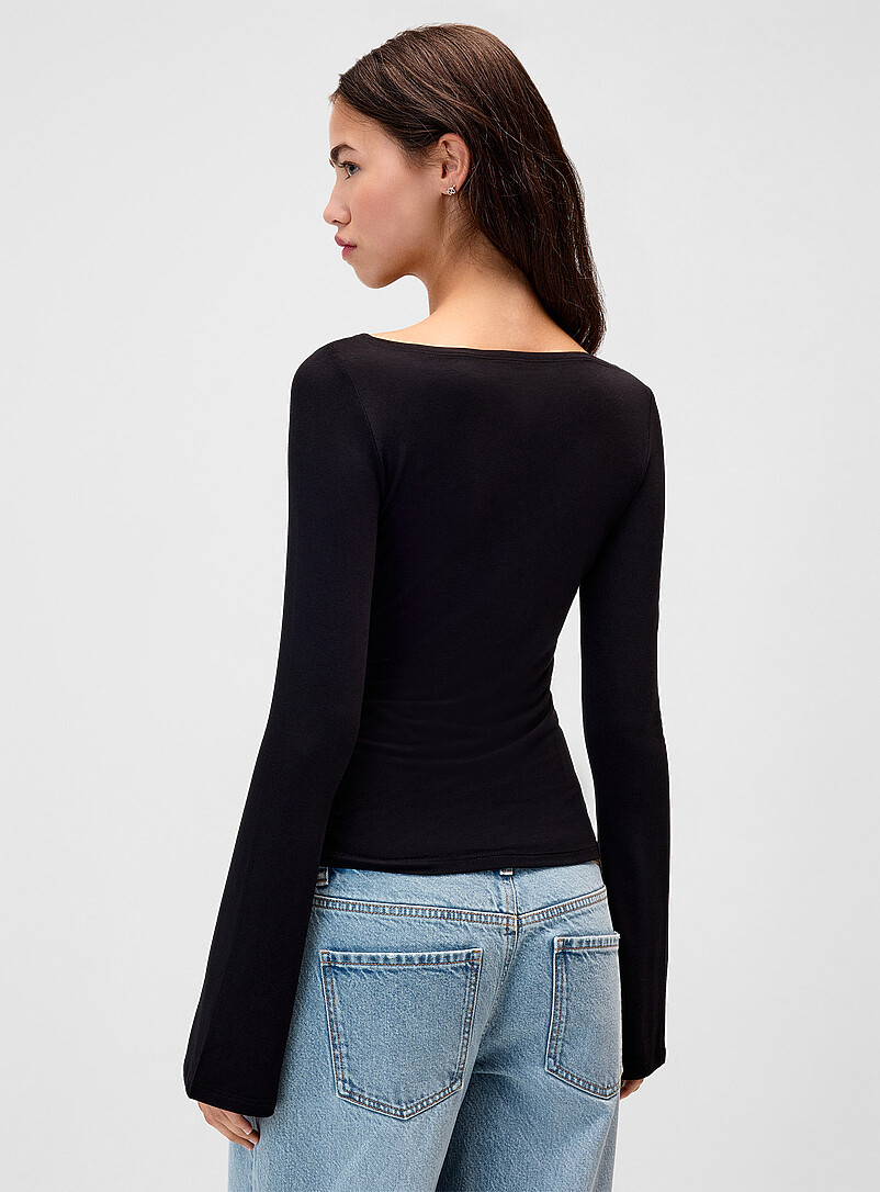 Bell-sleeve boat-neck T-shirt product image 2