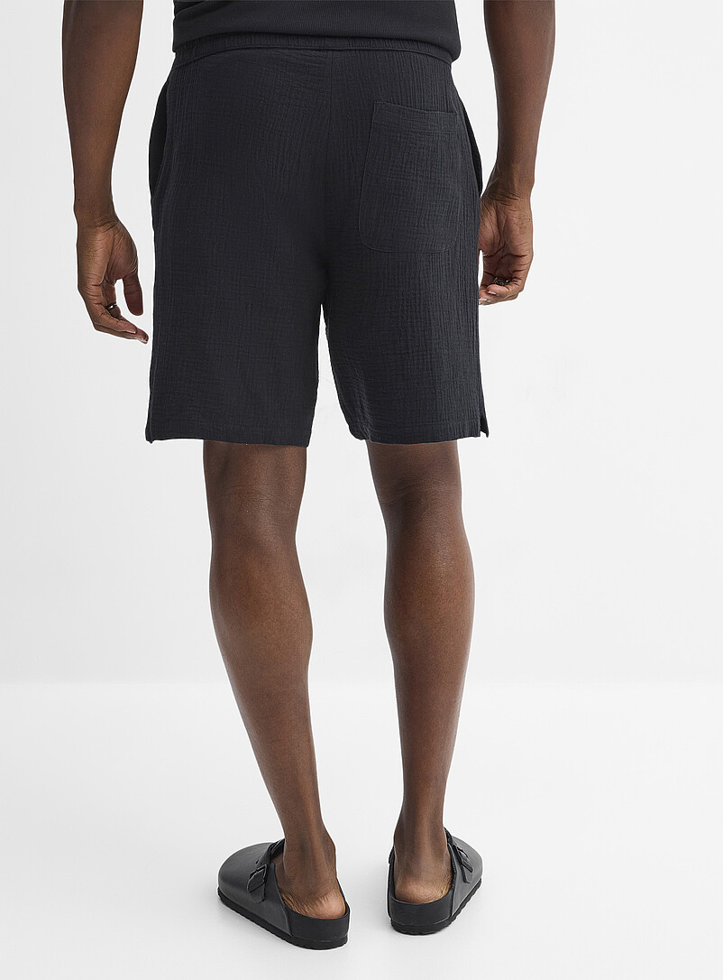 Crinkled cotton short Inseam: 8.5" (21 cm) product image 3