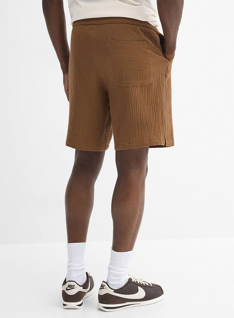 Crinkled cotton short Inseam: 8.5" (21 cm) product image 3