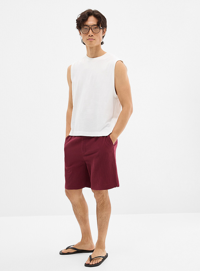 Crinkled Cotton Short Inseam: 8.5" (21 Cm)