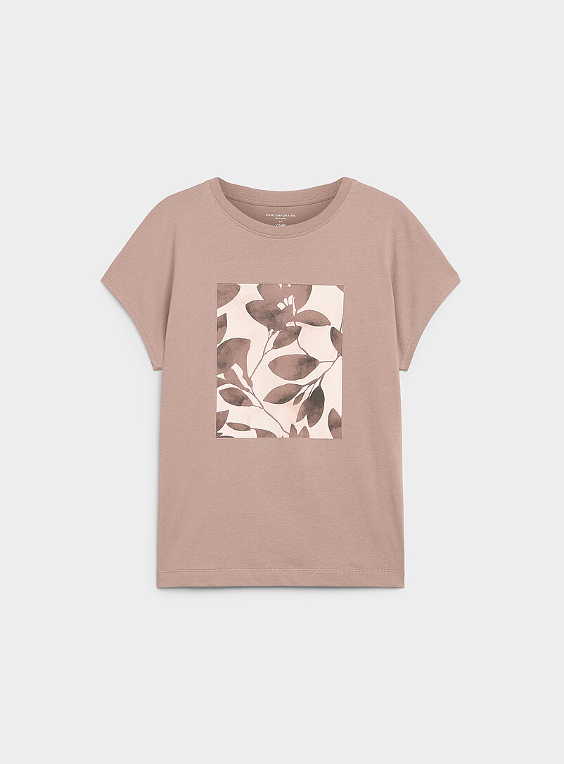 Printed 100% Organic Cotton Cap-Sleeve T-Shirt