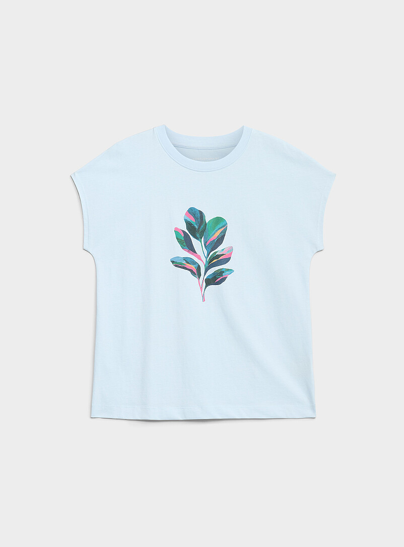 Printed 100% Organic Cotton Cap-Sleeve T-Shirt