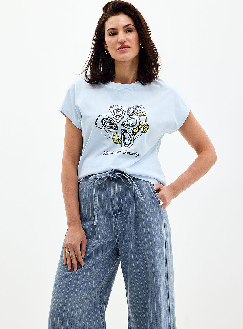 Printed 100% Organic Cotton Cap-Sleeve T-Shirt
