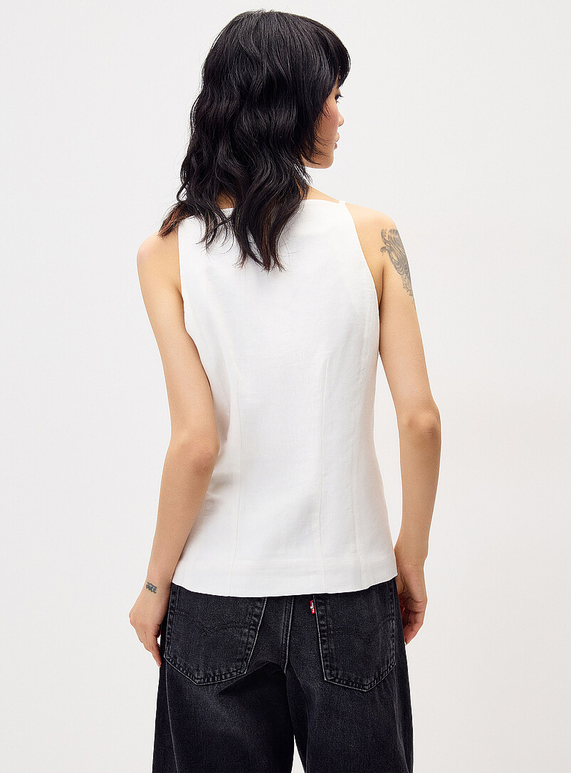 Linen-blend apron tank top product image 2
