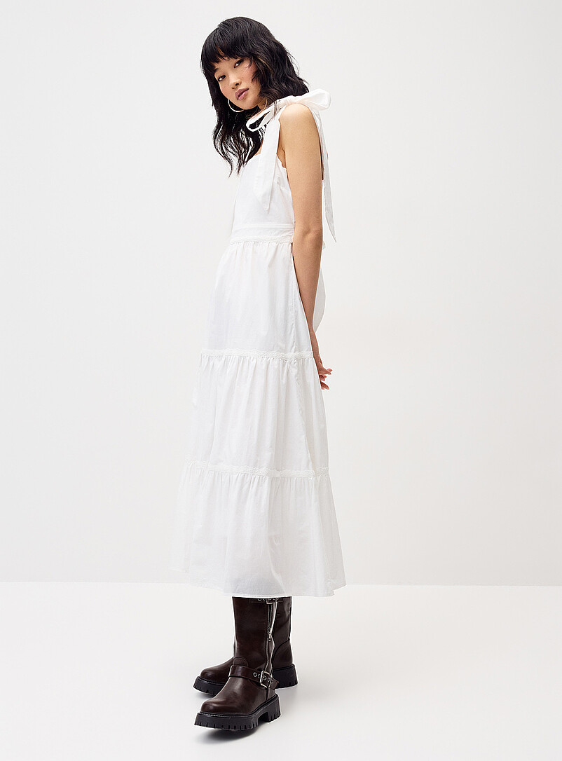 Tiered Poplin Maxi Dress