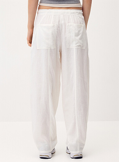 Linen-blend barrel-leg pant product image 4