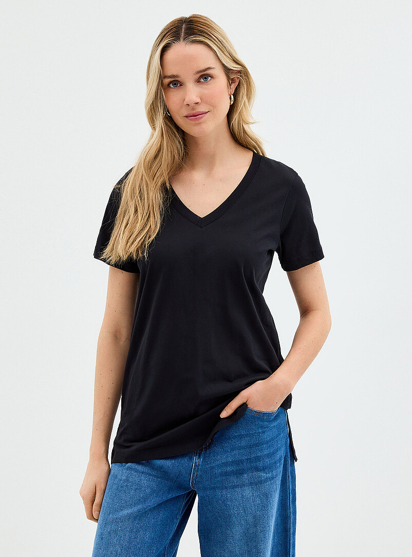 V-Neck Organic Cotton Tunic T-Shirt