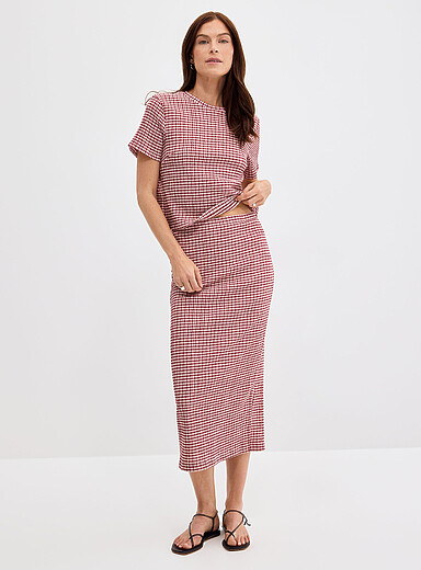 Stretch gingham pencil skirt product image 2