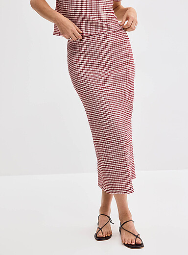 Stretch gingham pencil skirt product image 3