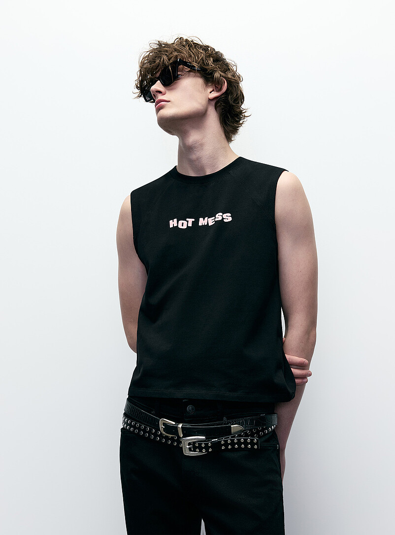 Cropped raglan muscle tee product image (primary)