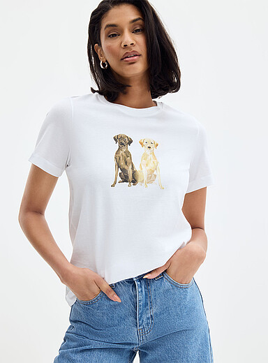 Canine drawing pure organic cotton T-shirt In support of the Mira Foundation product image 2