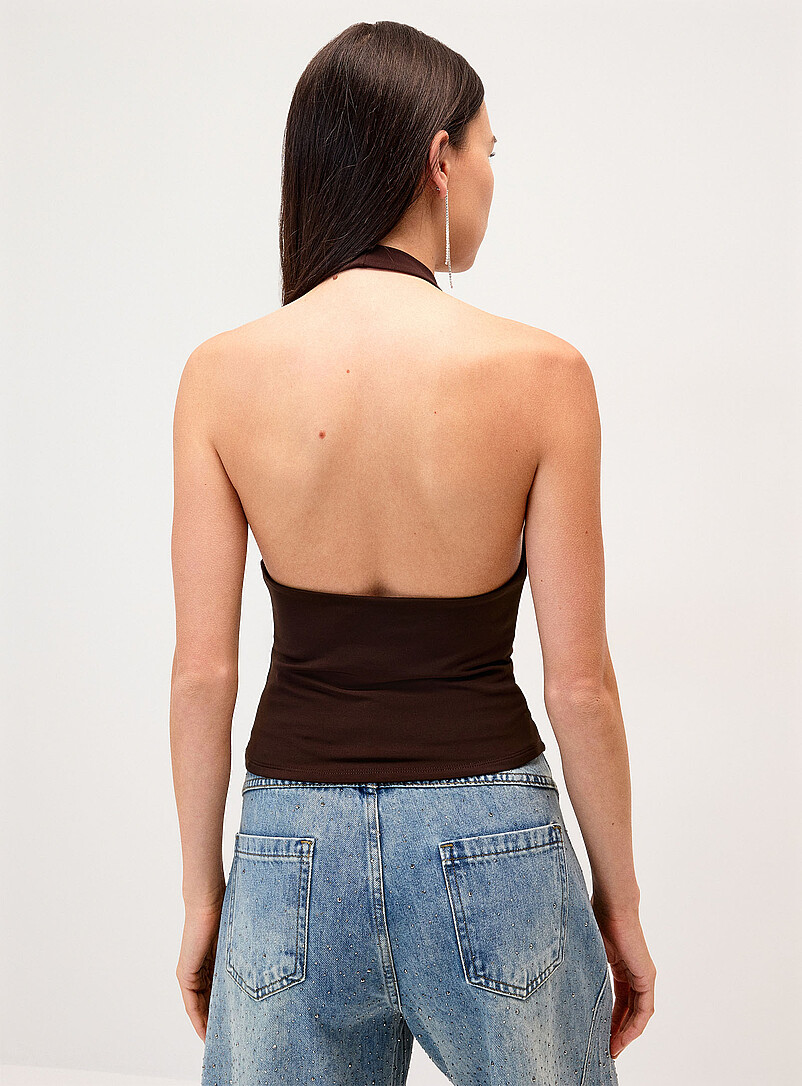 Draped halter-neck cami product image 2