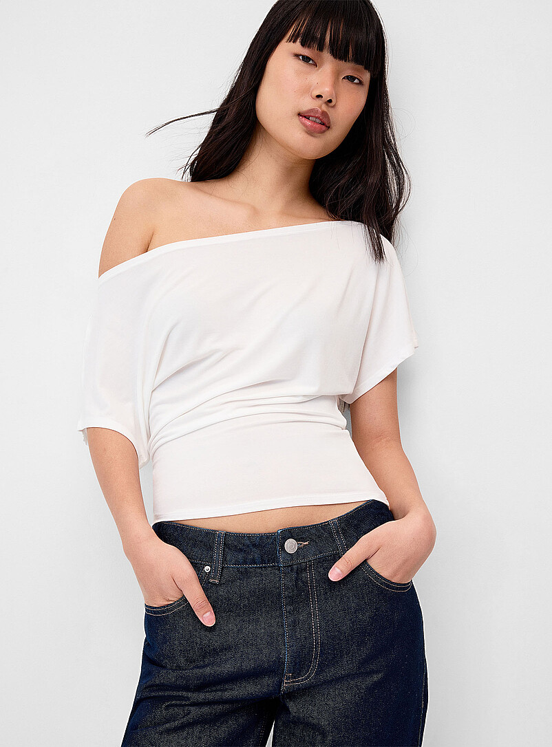 Boat-Neck Flowy T-Shirt
