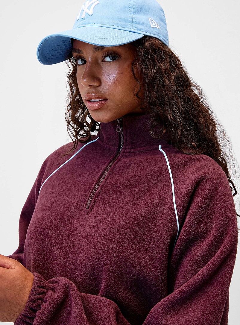 Raglan zip mock-neck fleece sweatshirt product image 2