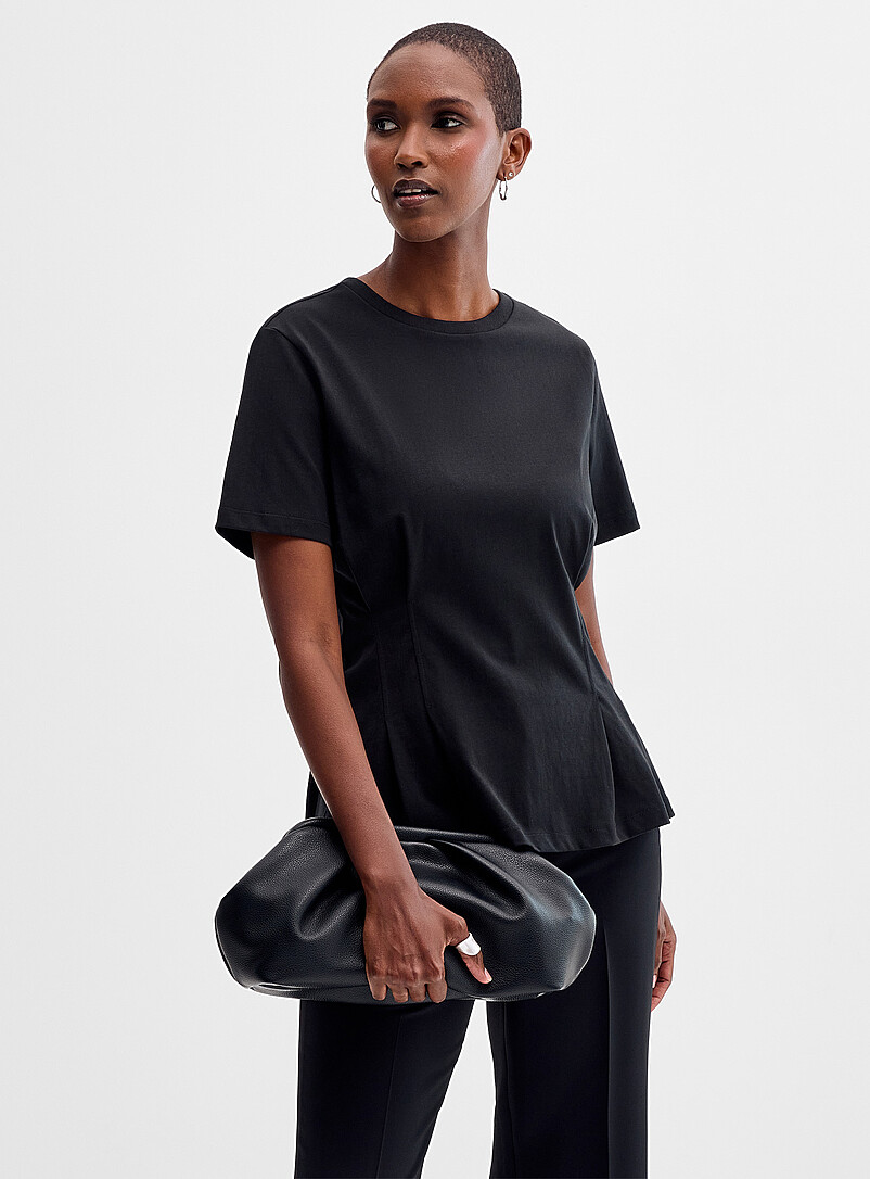 Peplum waist organic cotton T-shirt product image (primary)