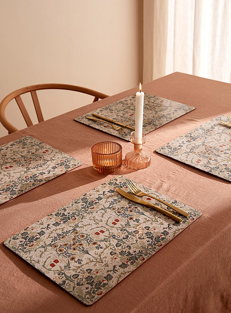 Simons Maison Assorted Flowers of yesteryear laminated cork placemats Set of 4