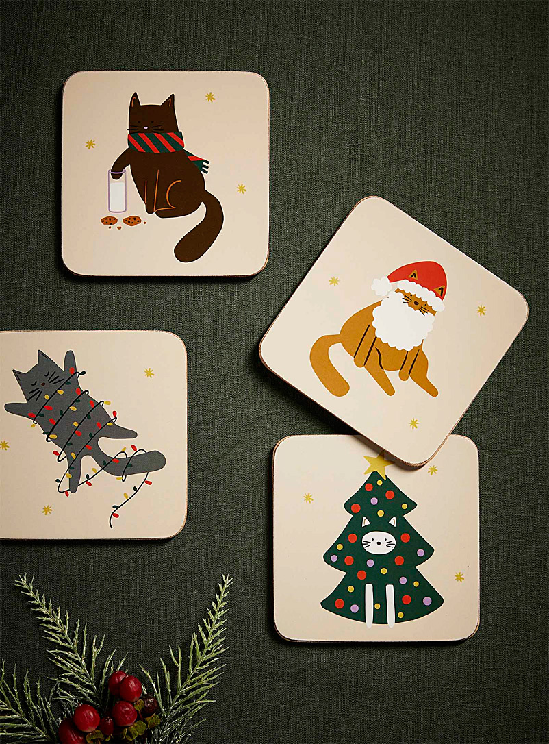 Christmas Cork Coaster Set – Barn Catz Studio