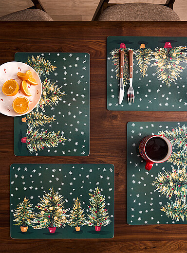 Antique Christmas laminated cork coasters Set of 4 <b>Christmas Collection</b>