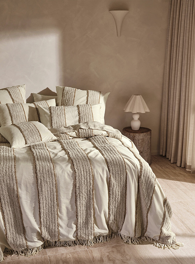 Linen House Assorted Textured-stripe duvet cover set
