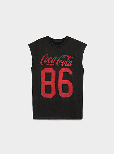 Djab: Le t-shirt sans manches Coca-Cola Noir pour homme