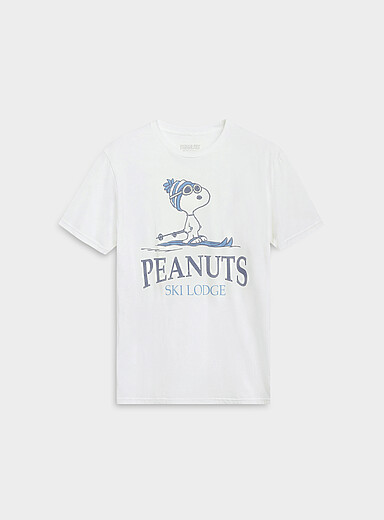 Le 31 White Wintry Peanuts T-shirt for men