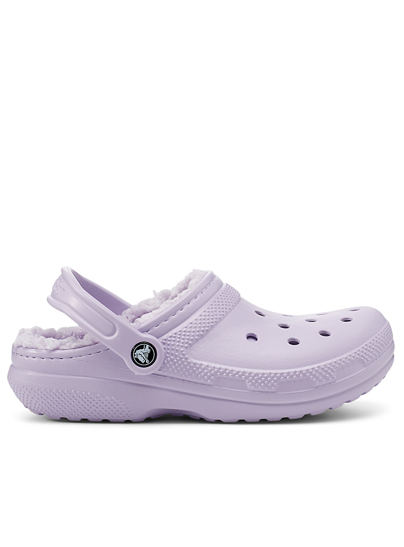 Crocs Mauve Lined Classic clog slipper for women