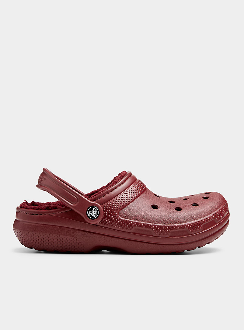 Crocs Ruby Red Lined Classic clog slipper for women