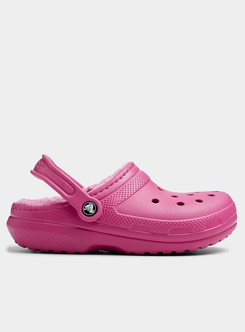 Crocs Pink Lined Classic clog slipper for women