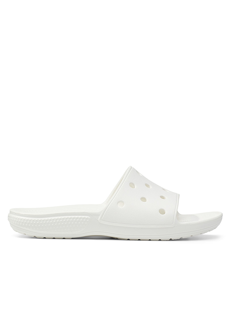 Crocs: La sandale slide Classic Femme Blanc pour femme