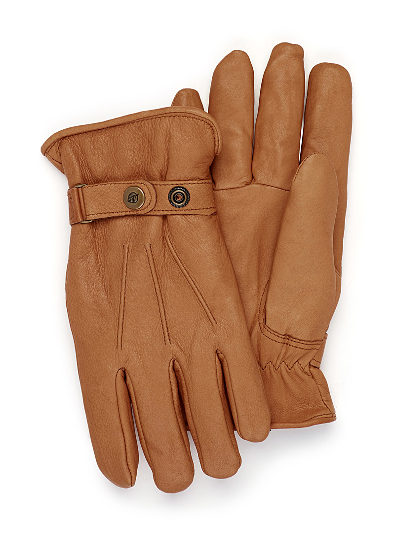 Le 31 Honey Minimalist leather gloves for men
