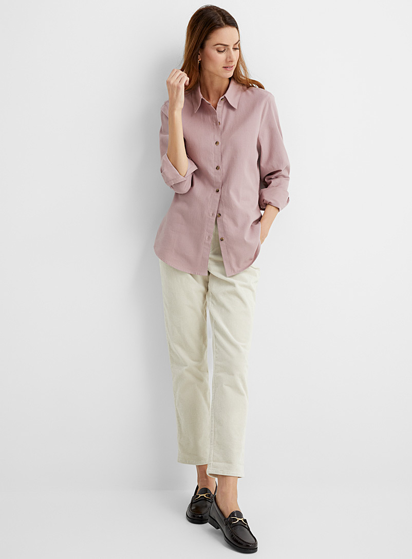 Contemporaine Dusky Pink Fitted flannel shirt for women