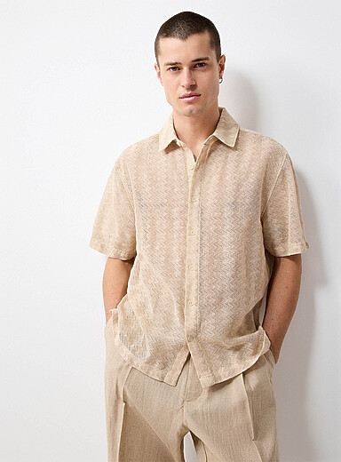 Zigzag jacquard shirt <b>Comfort fit</b>