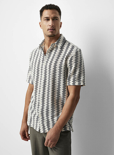 La chemise jacquard zigzag <b>Coupe confort</b>